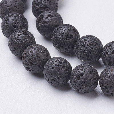 Natural Lava Rock Beads Strands X-G-E005-1-1