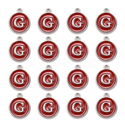 Platinum Plated Alloy Enamel Charms ENAM-S118-03G-P-1