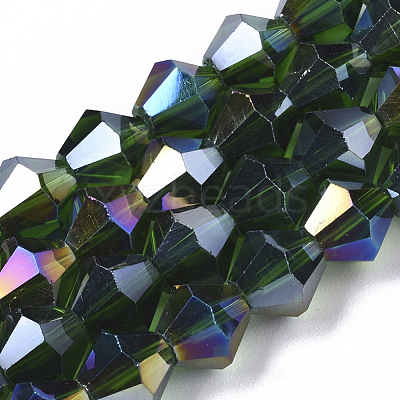 Electroplate Glass Beads Strands EGLA-Q118-8mm-B26-1