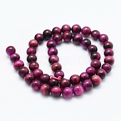 Natural Tiger Eye Beads Strands G-F561-8mm-B04-1