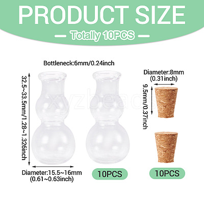10Pcs Clear Glass Wishing Bottles AJEW-TA0002-85F-1