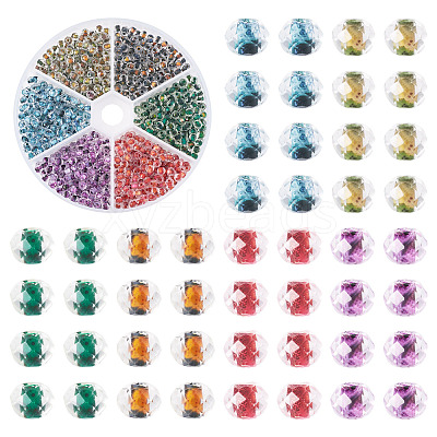 60G 6 Colors Transparent Glass Seed Beads GLAA-TA0003-32-1