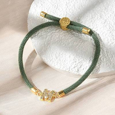 Adjustable Nylon Cord Bracelets X-BJEW-C096-01G-13-1
