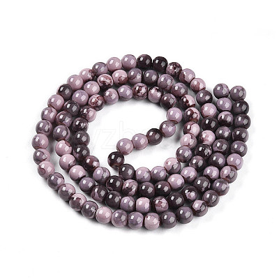 Baking Paint Glass Beads Strands DGLA-N003-8mm-C09-1
