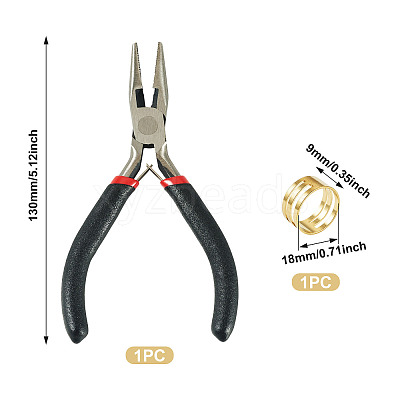 1Pc 5 inch Carbon Steel Chain Nose Pliers for Jewelry Making Supplies TOOL-TADJ0001-08-1