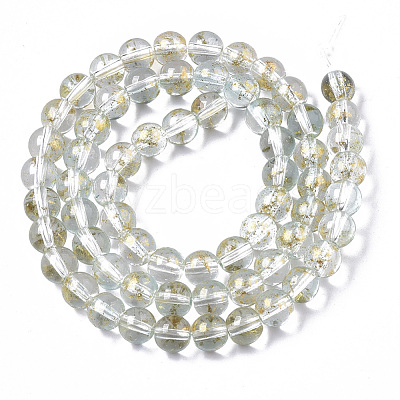 Transparent Spray Painted Glass Bead Strands GLAA-N035-03B-B09-1