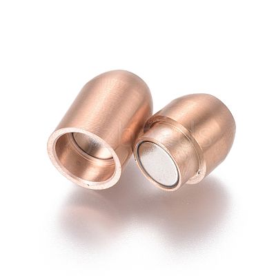 304 Stainless Steel Magnetic Clasps with Glue-in Ends STAS-F227-52-RG-1