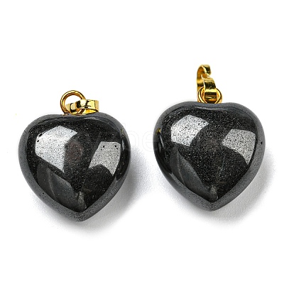Natural Black Stone Pendants G-I311-A19-G-01-1