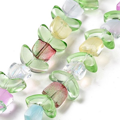 Transparent Glass Beads Strands LAMP-H061-02B-1