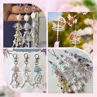 20Pcs Glass Bead Cone for Wind Chimes Making GLAA-SP0001-02-1