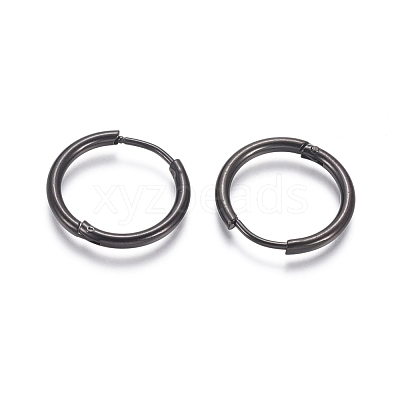 304 Stainless Steel Huggie Hoop Earrings EJEW-F111A-19mm-B-1