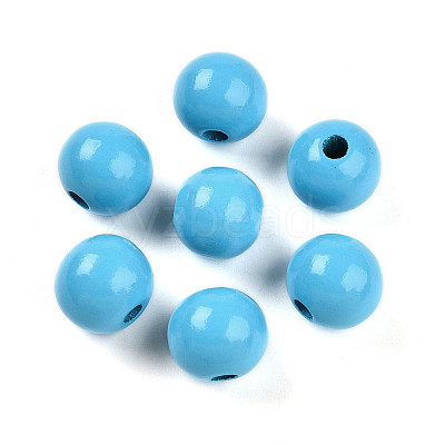 Painted Natural Wood Beads WOOD-A018-16mm-03-1