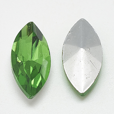 Pointed Back Glass Rhinestone Cabochons RGLA-T083-9x18mm-20-1