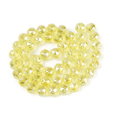 Electroplate Transparent Glass Beads Strands EGLA-ZX001-01A-03-1