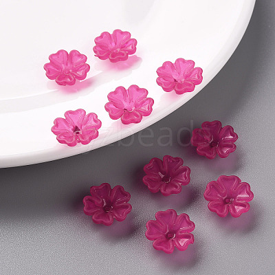 Transparent Frosted Acrylic Bead Caps X-MACR-S371-04A-706-1