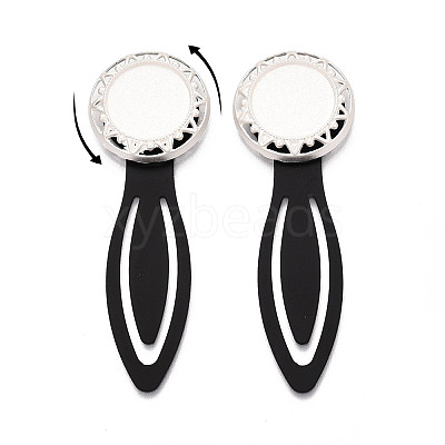 Alloy & Iron Bookmark Cabochon Settings PALLOY-N184-05S-1