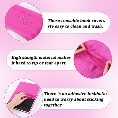3Pcs Elastic Fabric Book Covers AJEW-CP0006-14B-1