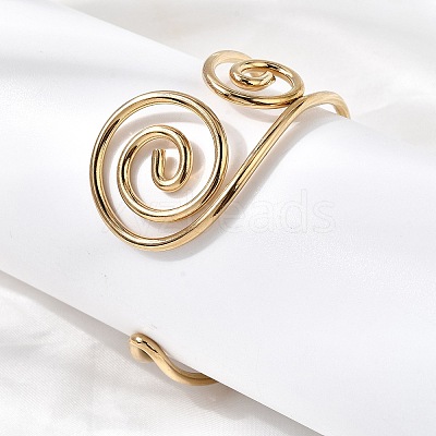 304 Stainless Steel Cuff Bangles for Women BJEW-Z150-02G-02-1
