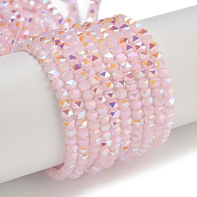 Electroplate Glass Beads Strands GLAA-Q105-02K-1