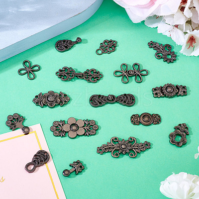 16 Pairs 8 Style Alloy Adjustable Jean Button Pins DIY-TA0013-01B-1