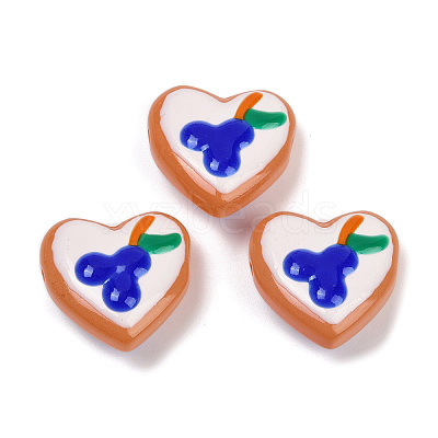 Handmade Heart Lampwork Beads Strands LAMP-P069-04B-03-1