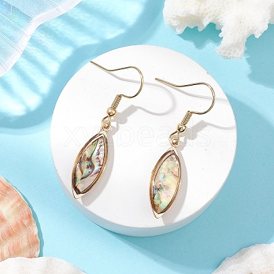 Natural Paua Shell Dangle Earrings EJEW-JE06274-03-1