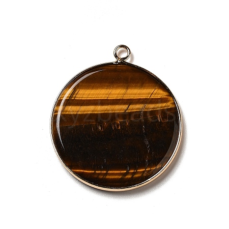 Natural Tiger Eye Pendants G-A213-01G-09-1
