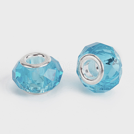 Faceted Glass European Beads GPDL-E004-01A-1