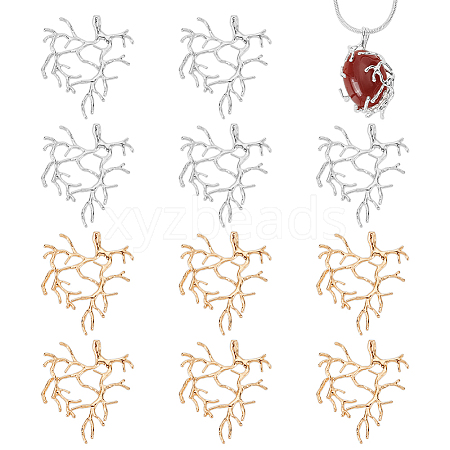 12Pcs 2 Colors Brass Pendants FIND-NB0005-27-1