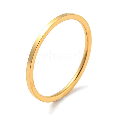 Ion Plating(IP) 304 Stainless Steel Simple Plain Band Finger Ring for Women Men RJEW-F152-05G-D-1