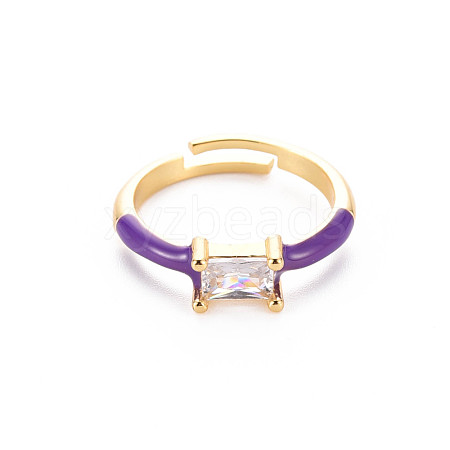 Brass Enamel Cuff Rings RJEW-T016-23C-NF-1