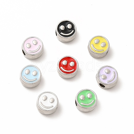 Rack Plating Alloy Enamel Beads FIND-G051-01P-1