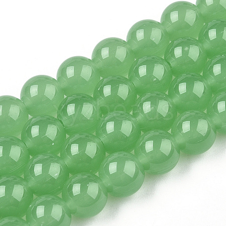 Imitation Jade Glass Beads Strands LS-GLAA-T032-J8mm-02-1