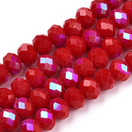 Electroplate Opaque Solid Color Glass Beads Strands X1-EGLA-A034-P4mm-L21-1
