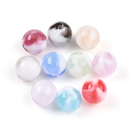 Two Tone Opaque Resin Beads X1-RESI-N042-10mm-16-1
