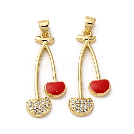 Brass Micro Pave Cubic Zirconia Pendants KK-D390-18G-02-1