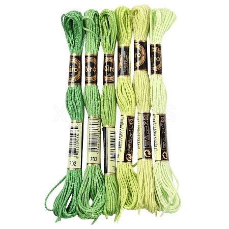 6Bundles 6 Colors Polyester Embroidery Floss OCOR-YW0001-24B-1