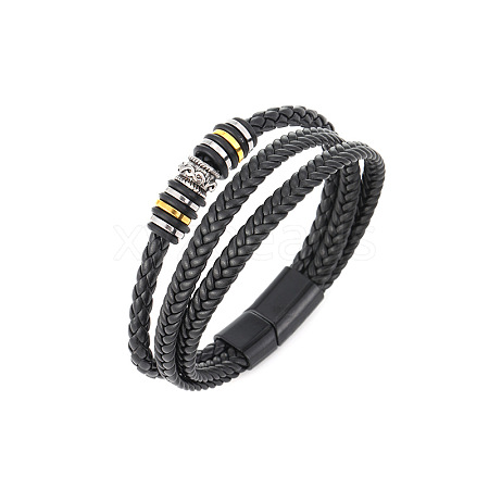 Imitation Leather Cord Multi-strand Bracelets for Men PW-WGD2A27-03-1