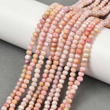 Faceted Electroplated Glass Beads Strands GLAA-C023-02-C12-1