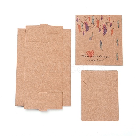 Kraft Paper Boxes and Necklace Jewelry Display Cards CON-L016-B01-1