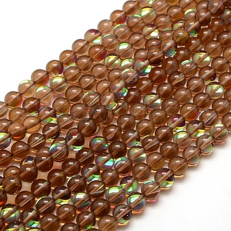 Synthetic Moonstone Beads Strands G-F143-6mm-08-1