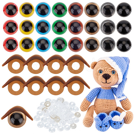   80 Sets 8 Colors Plastic Craft Eyes KY-PH0001-92-1