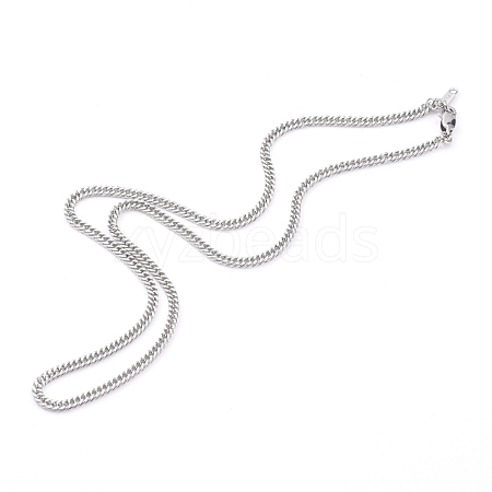Non-Tarnish 304 Stainless Steel Diamond Cut Cuban Link Chain Necklaces NJEW-JN03368-03-1
