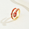 Brass Cubic Zirconia Snake Rings for Women RM7588-2-1