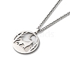 304 Stainless Steel Double Layer Pendant Necklaces NJEW-D047-04P-2