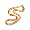 Ion Plating(IP) 304 Stainless Steel Curb Chain Necklace with Crystal Rhinestone NJEW-E038-03G-02-1