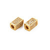 Brass Micro Pave Clear Cubic Zirconia Beads KK-N242-014-2