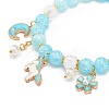 Synthetic Crackle Quartz & Natural Yellow Jade Beaded Stretch Bracelet BJEW-JB08527-02-4