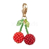 Cherry Glass Seed Beads Pendant Decorations HJEW-MZ00126-2