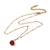 Natural Carnelian(Dyed & Heated) Round Pendant Necklaces NJEW-U026-20G-2